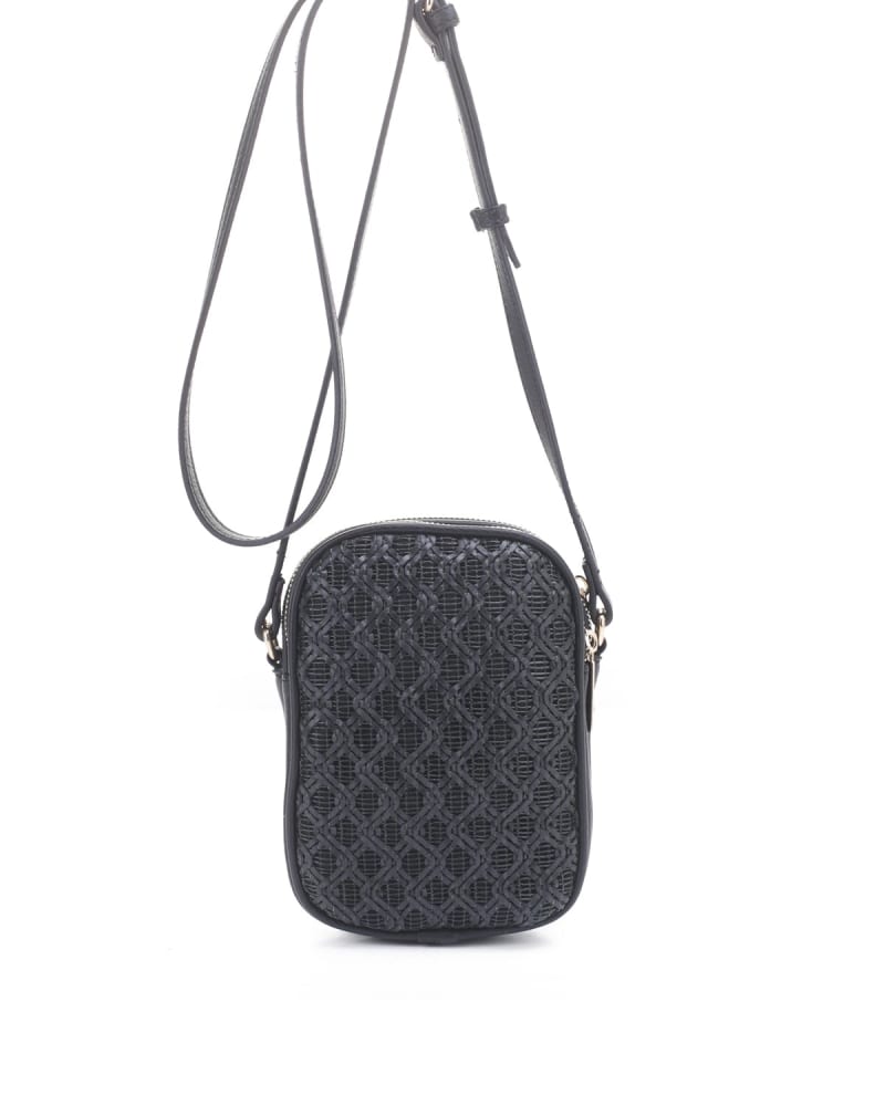 Front of a size one-size-fits-all Josephine Woven Crossbody in Black by Mali + Lili. | dia_product_style_image_id:271287